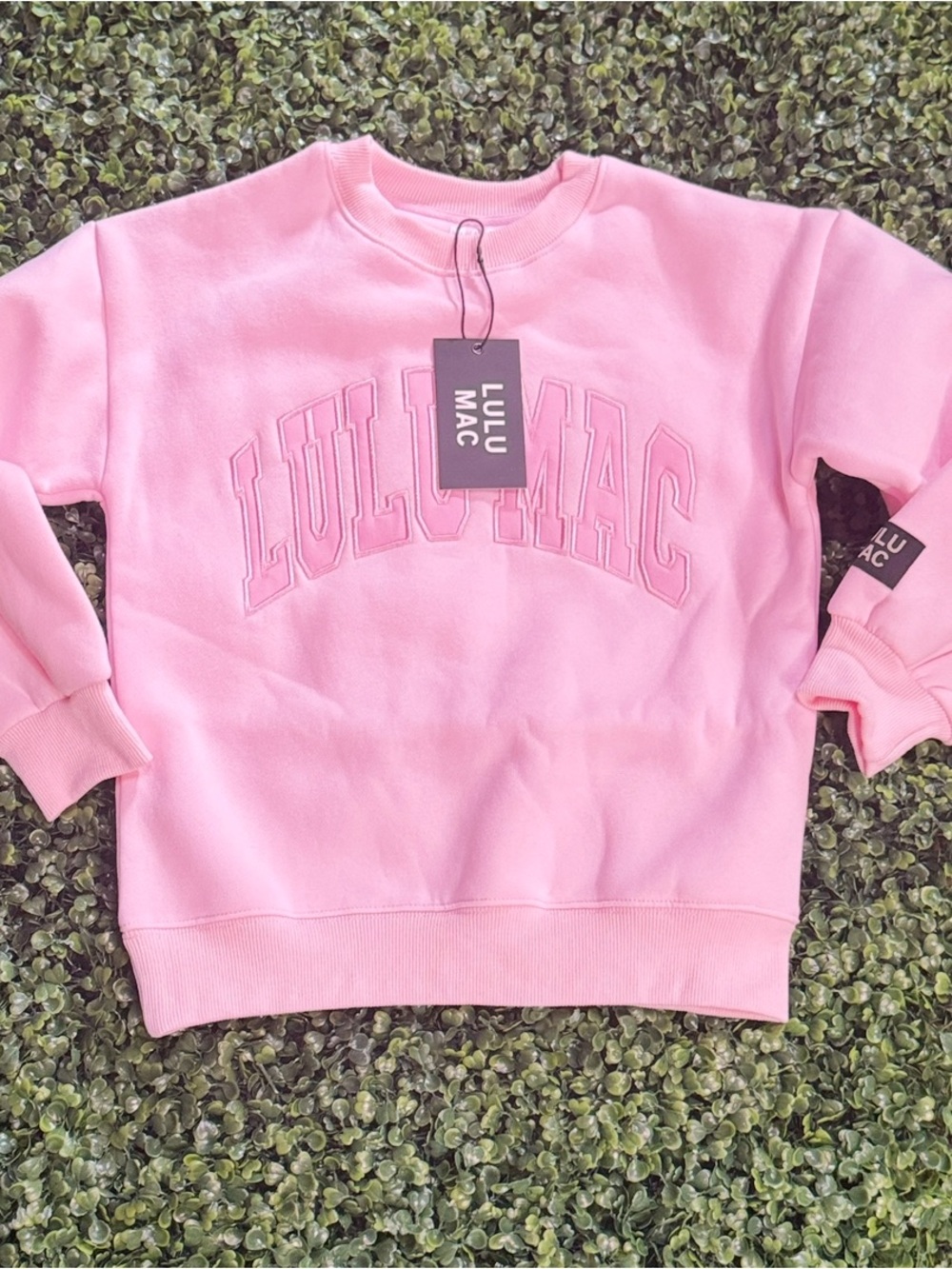 Lulu Mac Kids Monochrome NWT- Pink on Pink Embroidered Sweatshirt